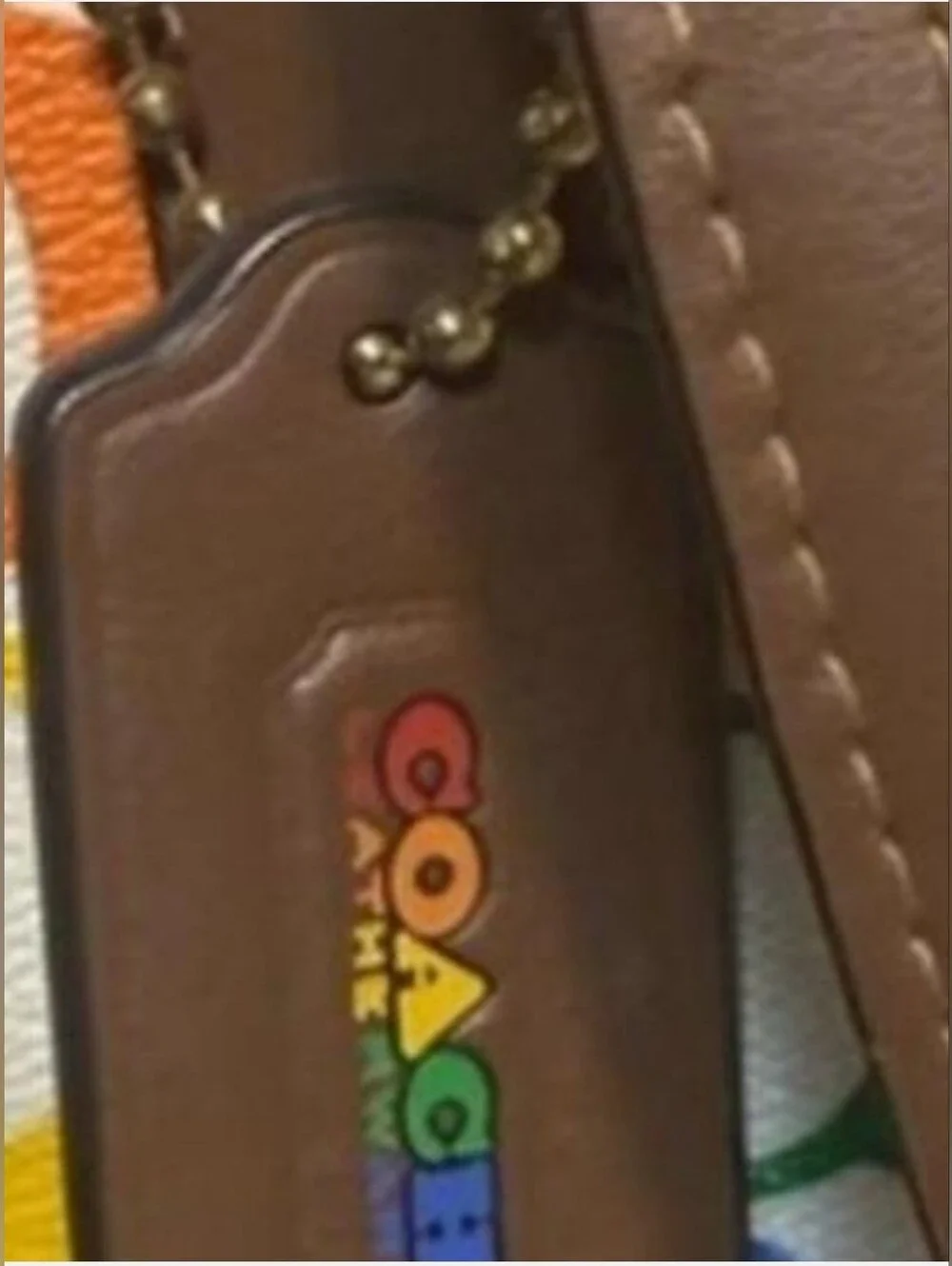 Coach Reversible Rainbow To Blue.  Limited Edition On White Lg. Tote. Authentic*